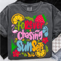 Forever Chasing Sunsets Shirt, Summer Tshirt, Boho Foral , Retro Summer Hoodie, Sweatshirt | PureTeeCo.com
