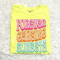 Forever Chasing Sunsets T shirt  | Neon Yellow comfort colors t shirt | Summer Graphic tee Hoodie, Sweatshirt | PureTeeCo.com