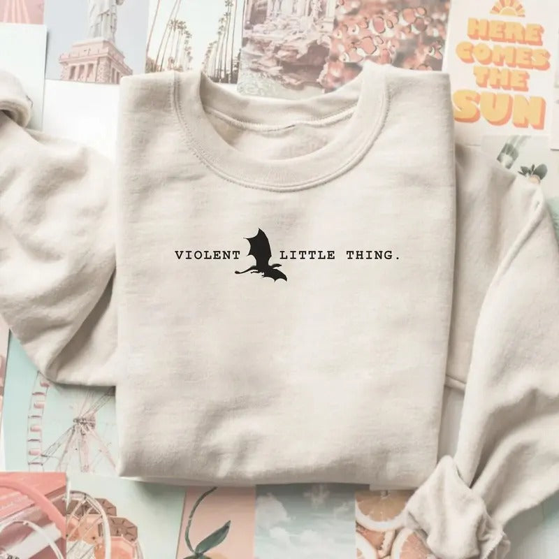 Fourth Wing Sweatshirt | Violent Little Thing | Iron Flame crewneck | Fourth Wing merch | Xaden Riorson Shirt | Basgiath...
