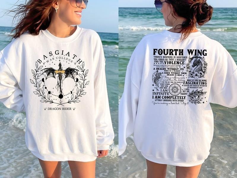 Fourth Wing Sweatshirt, Dragon Rider Sweatshirt, Basgiath War College Shirt, The Empyrean Series,Violet Sorrengail...