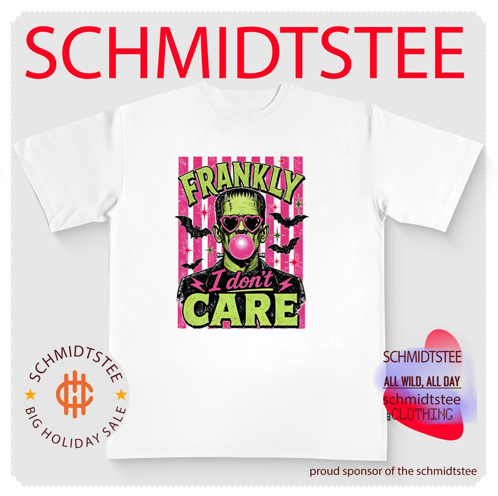 Frankenstein Frankly I Don’t Care Bubblegum Halloween shirt