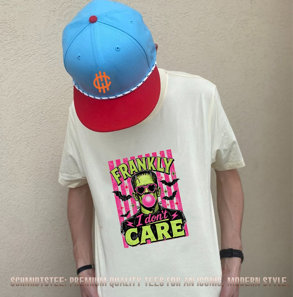 Frankenstein Frankly I Don’t Care Bubblegum Halloween shirt