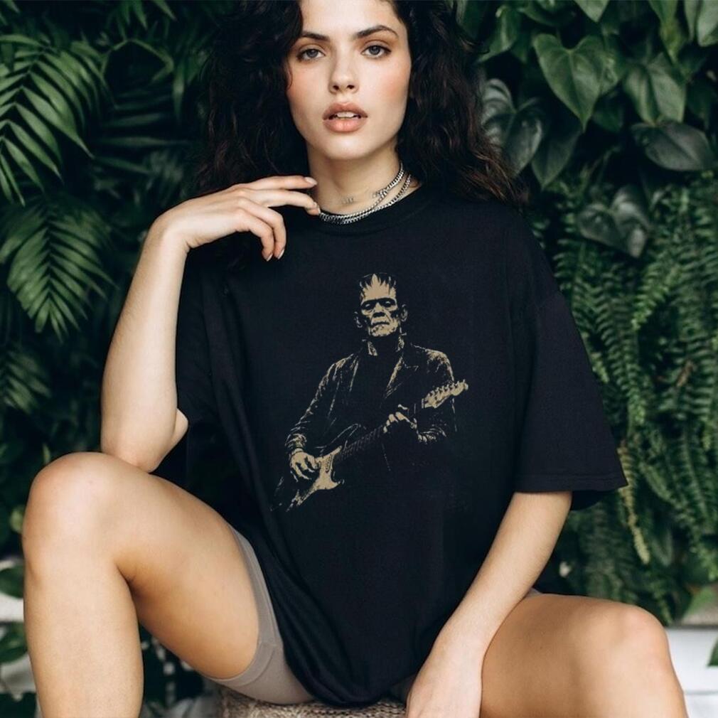 Frankenstein Monster Playing Electric Guitar Vintage Rock Shirt