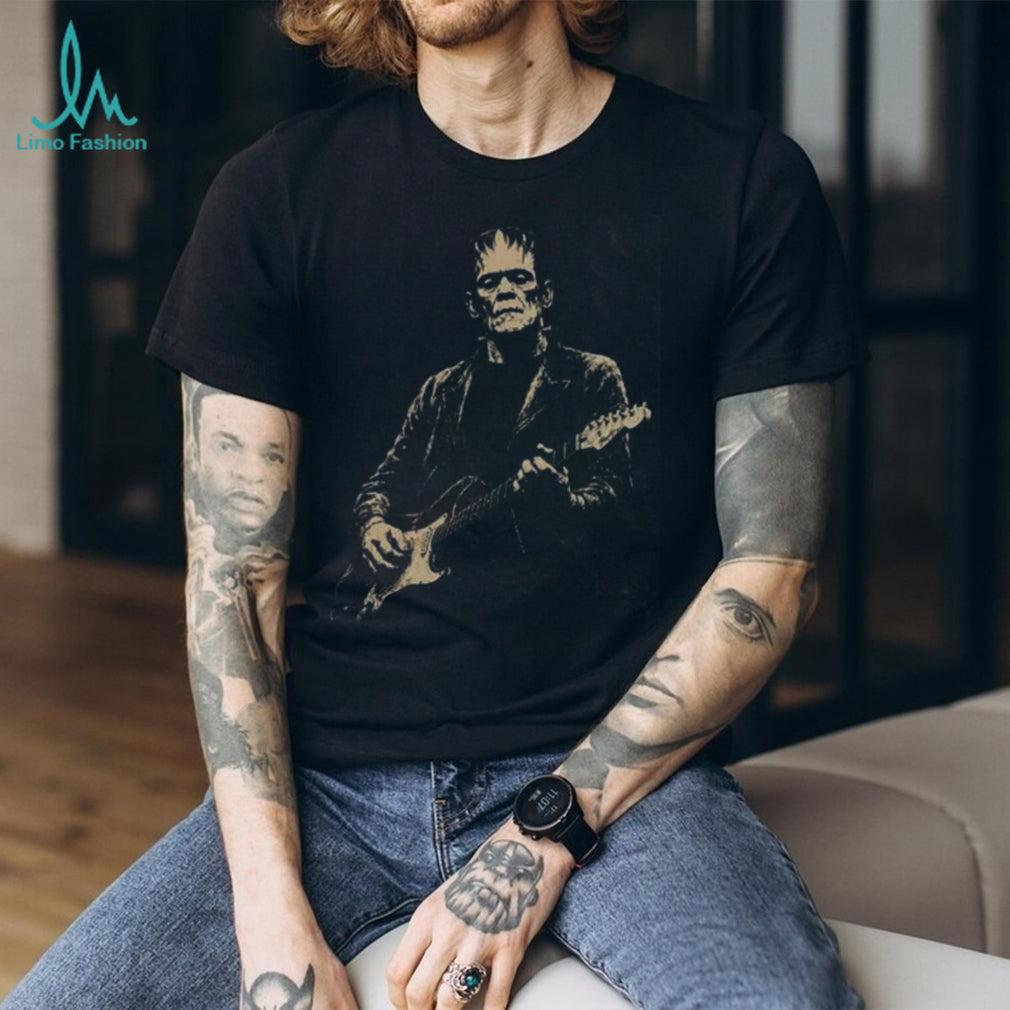 Frankenstein Monster Playing Electric Guitar Vintage Rock Shirt