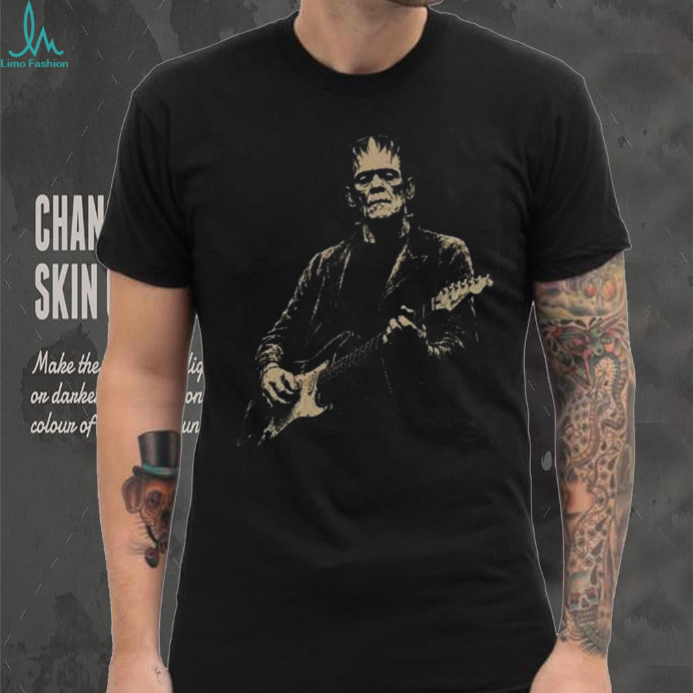 Frankenstein Monster Playing Electric Guitar Vintage Rock Shirt