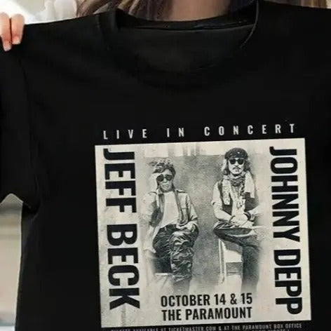 Free Ship - Jeff Beck and Johnny Depp 2022 Tour Shirt Top Womenswear Hoodie, Sweatshirt | PureTeeCo.com