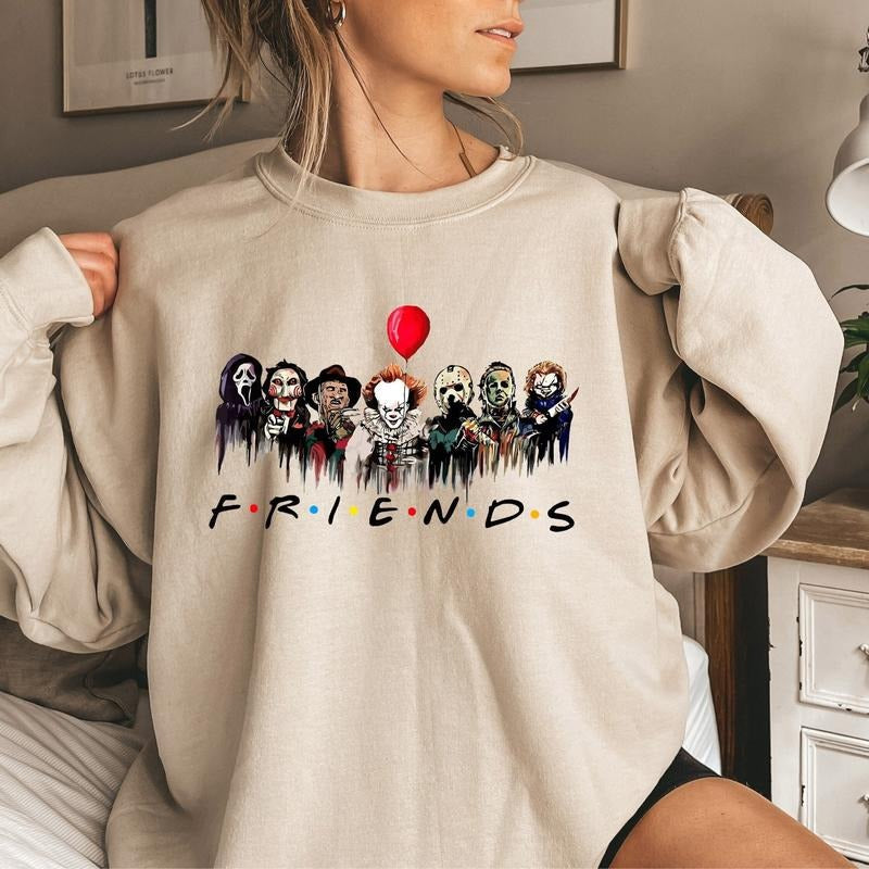Friends Halloween Sweatshirt, Spooky Halloween Shirt, Halloween Friends Sweatshirt, Halloween Horror, Scary Movie...