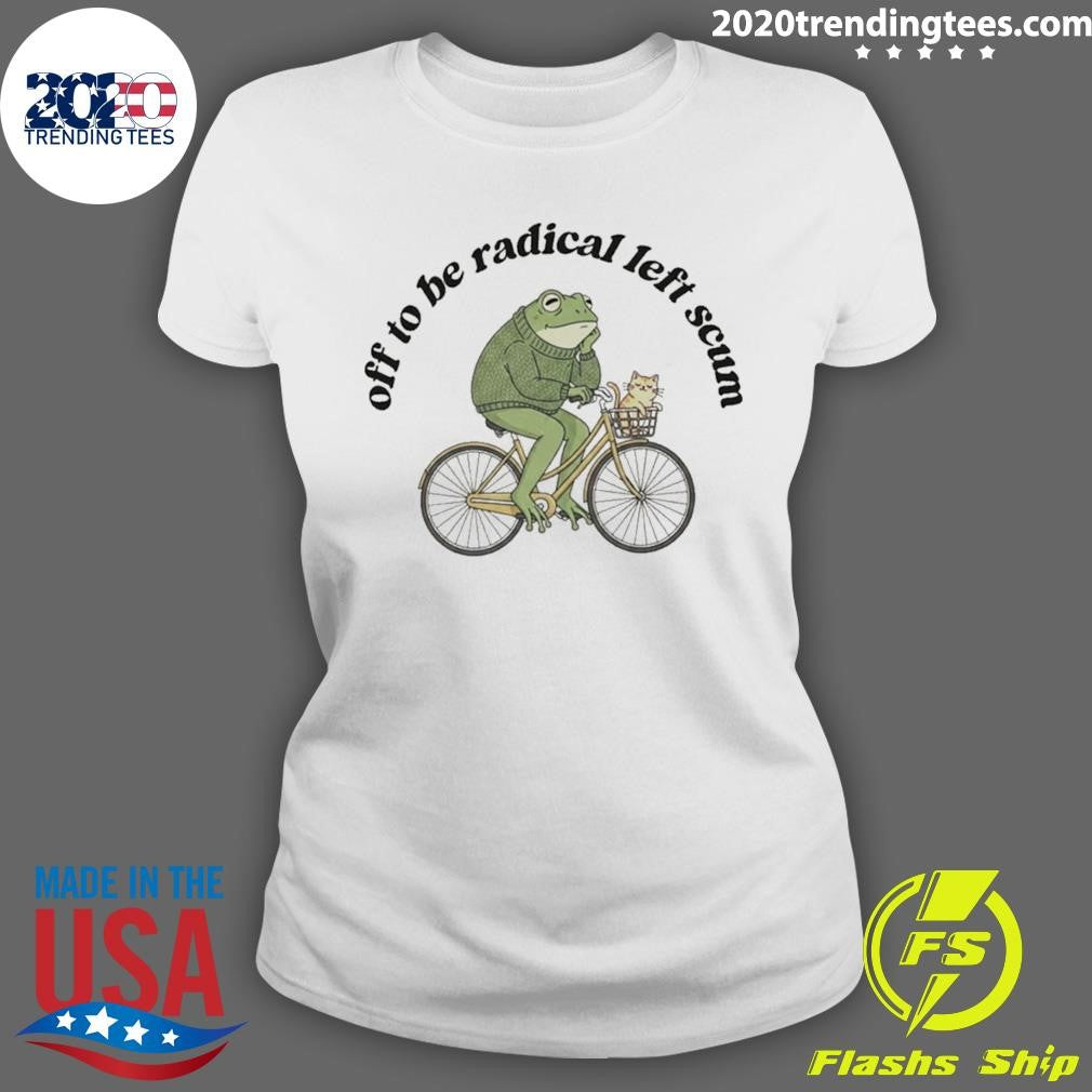 Frog And Cat On Bicycle Resistance Off To Be Radical Left Scum Shirt