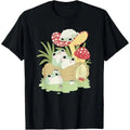 Frog Lying on Mushroom Cute Frog Lover mens T-Shirt Made in USA Hoodie, Sweatshirt | PureTeeCo.com