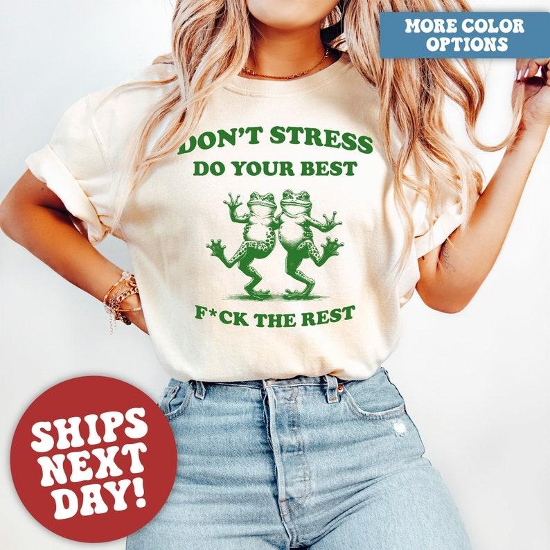 Frog Shirt, Mental Health Shirt, Funny Frog Shirt, Meme T-Shirt, Anxiety Shirt, Y2K Tshirt Hoodie, Sweatshirt | PureTeeCo.com