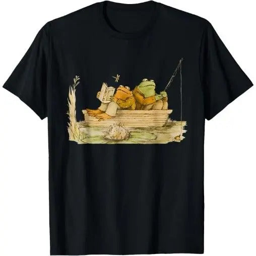 Frog Toad Fishing Vintage Classic Book Frog T-Shirt Made in USA Hoodie, Sweatshirt | PureTeeCo.com