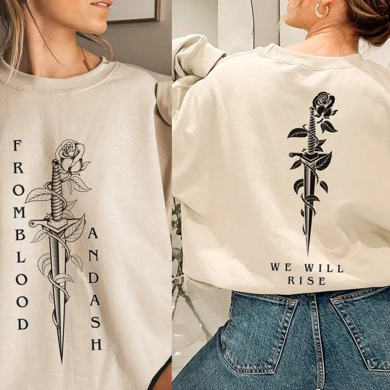From Blood And Ash Sweatshirt, Flesh and Fire Hoodie, FBAA, From Blood and Ash Merch, FBAA Sweater, Acotar, Nyktos,...
