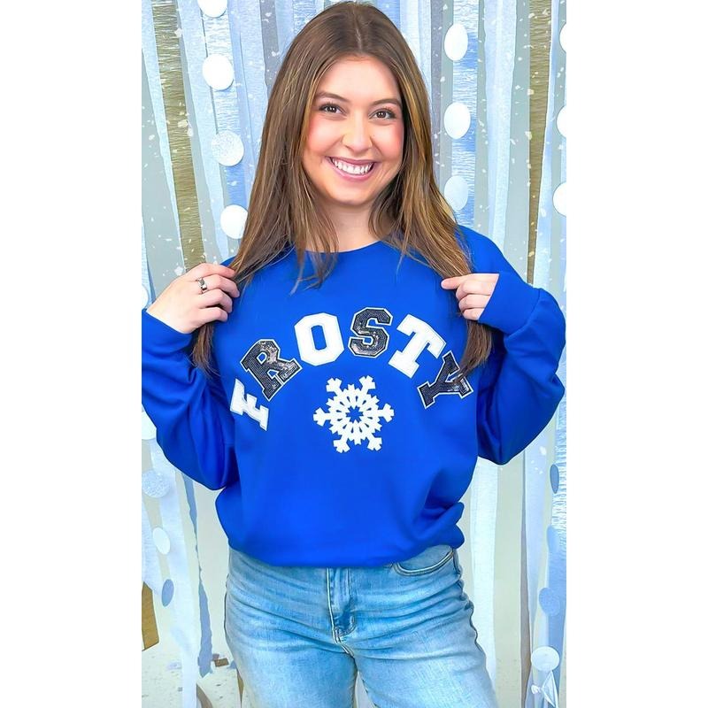 Frosty Sequin Christmas Graphic Sweatshirt T-Shirts, Hoodie | PureTeeCo.com