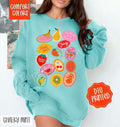 Fruit stickers Comfort Colors Sweatshirt, Trendy Women's Crewneck T-Shirts, Hoodie | PureTeeCo.com