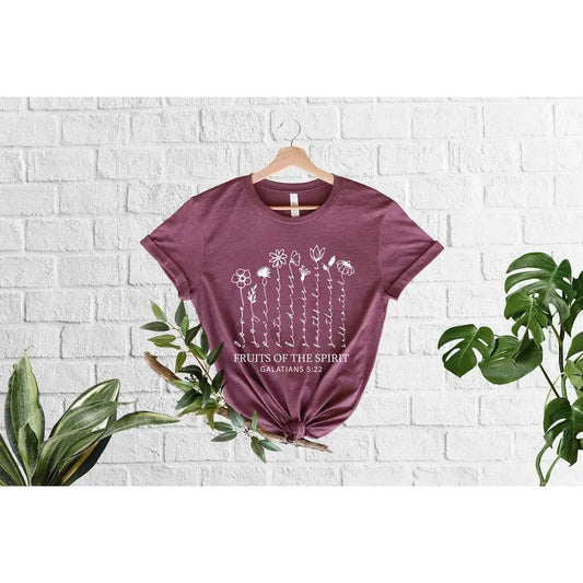 Fruits OF The Spirits Galatians Shirt, Bible Verse Tee, Christian Gift, Religious T-Shirt, Church Tshirt, Christian Clothing, Faith Shirt, Scripture Shirt, Blessed Tee