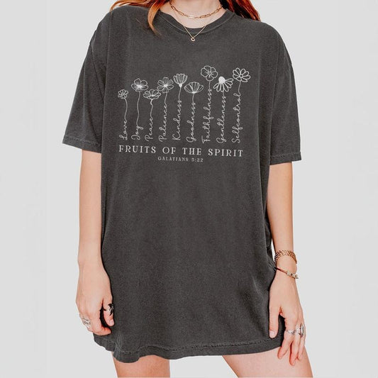 Fruits OF The Spirits Galatians Shirt, Vintage Christian Gift Shirt, Flower Christian Shirt for Women, Faith Shirt, Gift For Jesus Lover, Retro Christian Gift Shirt, Christian Cross Tee, Jesus Lover T-Shirt, Faith T-shirt Women Top Comfort Womenswear Lady