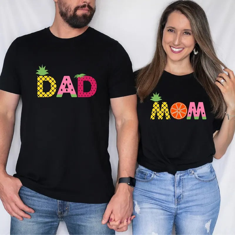 Frutti Mom Shirt, Frutti Dad T-shirt, Parents Fruits Theme Shirt, Fruits Daddy Mama Tee, Fruit Birthday Gift Tee, Summer...