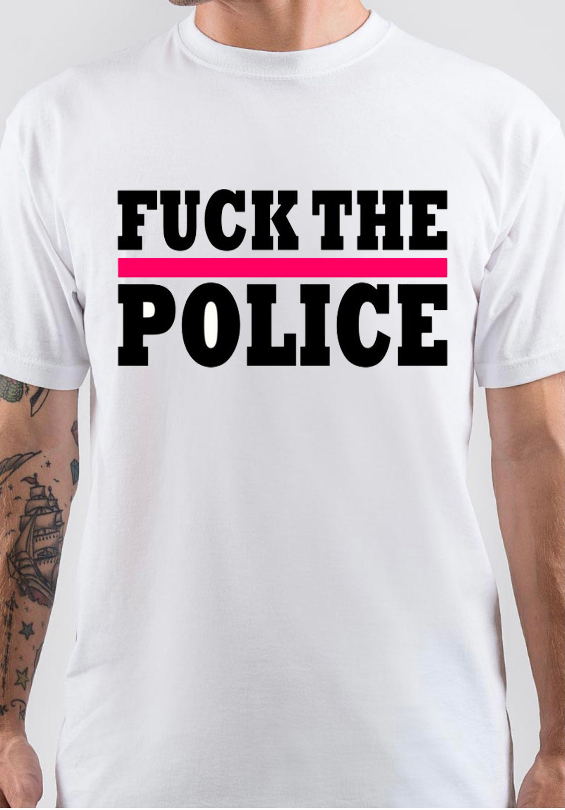 Fuck tha Police White T-Shirt Style002 Hoodie, Sweatshirt | PureTeeCo.com