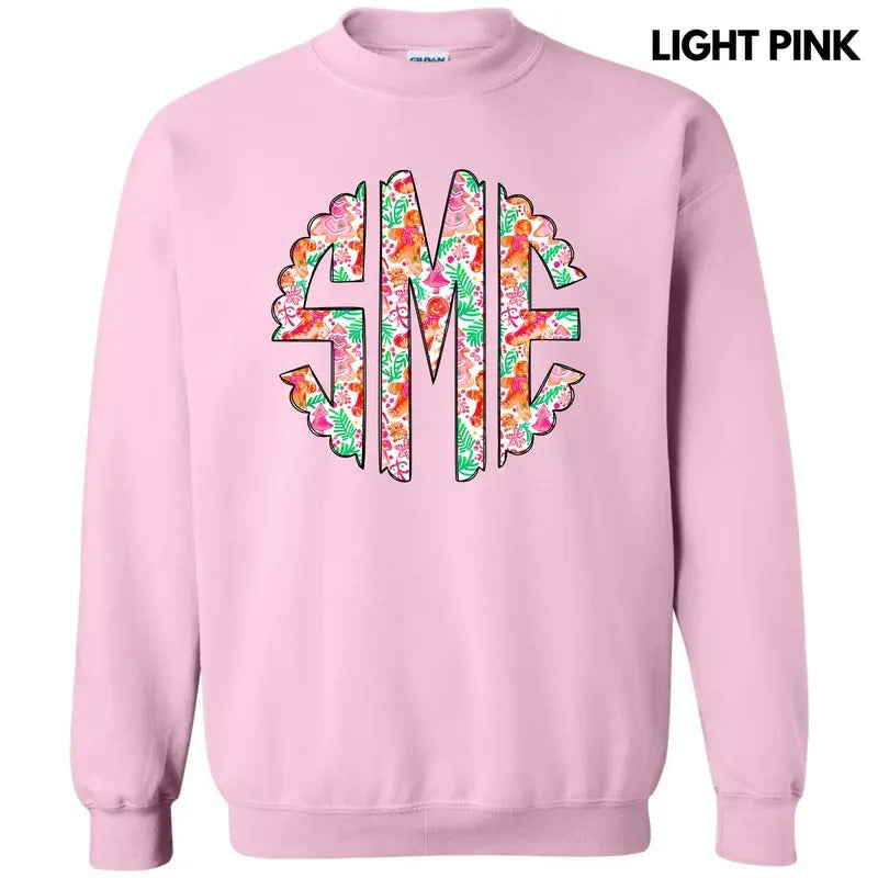 Fun Gingerbread Christmas Monogram Sweatshirt 'NLB' T-Shirts, Hoodie | PureTeeCo.com