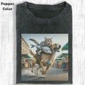 Funny Animal Vintage Graphic Tee, Cat And Dog T-Shirt, Animal Shirt, Unisex Meme Cringe Funny Shirt, Menswear Womenswear...