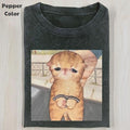 Funny Animal Vintage Graphic Tee, Cat Detained T-Shirt, Animal Shirt, Unisex Meme Cringe Funny Shirt, Menswear Womenswear...
