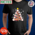 Funny Baseball balls and bats Christmas tree snow shirt