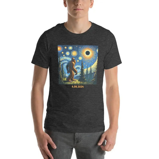 Funny Bigfoot Solar Eclipse Shirt, Sasquatch Lover Gift, Bigfoot Believer, Sun Moon Phase Tee, Camping Hiking Shirt