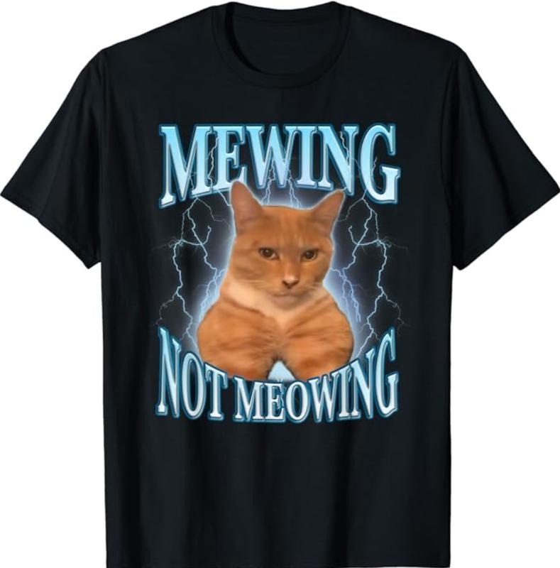 Funny Cat Meme Mewing LooksMax Meowing cat T-Shirt  Top Womenswear Tshirt Streetwear Hoodie, Sweatshirt | PureTeeCo.com