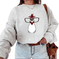 Funny Chicken Shirt, Farm Girl Outfit, Ladies Chicken Sweatshirt, Chicken Lover With Bandana Glasses Shirt, Unisex Hoodie