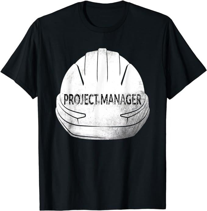 Funny Construction Work Shirts, Project Manager Funny Construction Work Construction Manager T-Shirt Menswear Casual Cotton