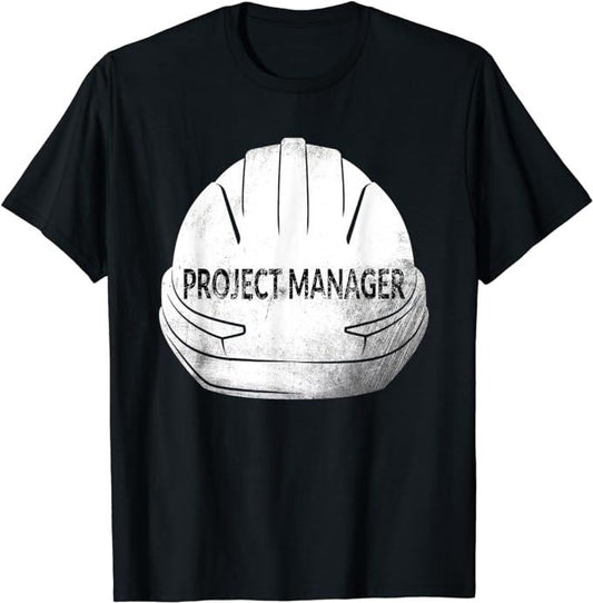 Funny Construction Work Shirts, Project Manager Funny Construction Work Construction Manager T-Shirt Menswear Casual Cotton