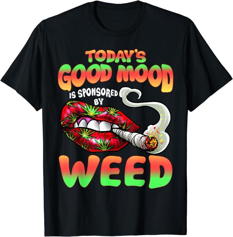 Funny Cool Sexy Lips Weed Cannabis Marijuana Leaves Smoking T-Shirt Hoodie, Sweatshirt | PureTeeCo.com