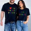 Funny Couples Matching Shirts, Valentine Couples Shirts, I Love To Finger Paint I'm Paint Adult Humor Shirts Rude Couples...