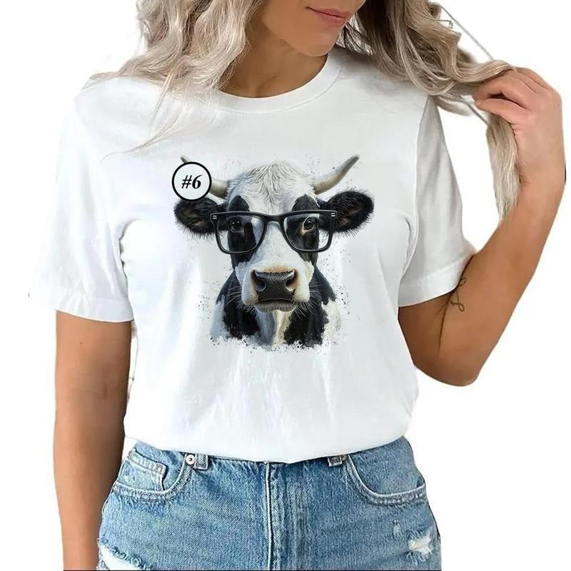 Funny Cow wearing Glasses Custom design more shirt Cool Cow Farm Animal Unisex T-shirt Sweatshirt Hoodie Design all #hg 1...