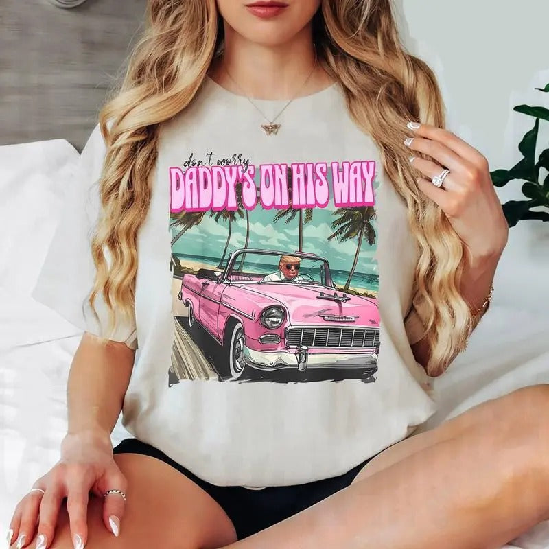Funny Daddy's Home Trump Pink 2024 Take America Back 2024 T-Shirt Hoodie, Sweatshirt | PureTeeCo.com