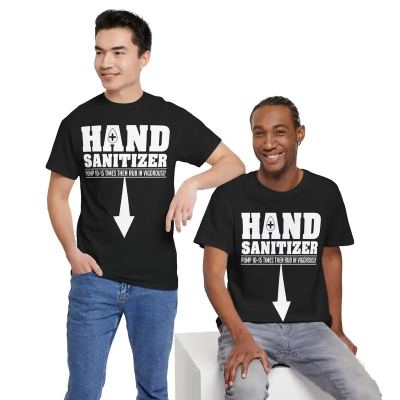 Funny Dark Humor Shirts For Men, Hand Sanitizer Funny Sarcastic Adult Humor Dirty Jokes T-Shirt Menswear Casual Cotton...