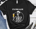 Funny Drinking Shirt Dad Halloween Shirt Funny Halloween Shirt Funny Skeleton Shirts Skeleton Drinking Beer Halloween...