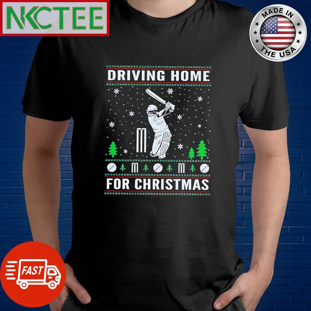 Funny Driving home for Christmas ugly batting shirt
