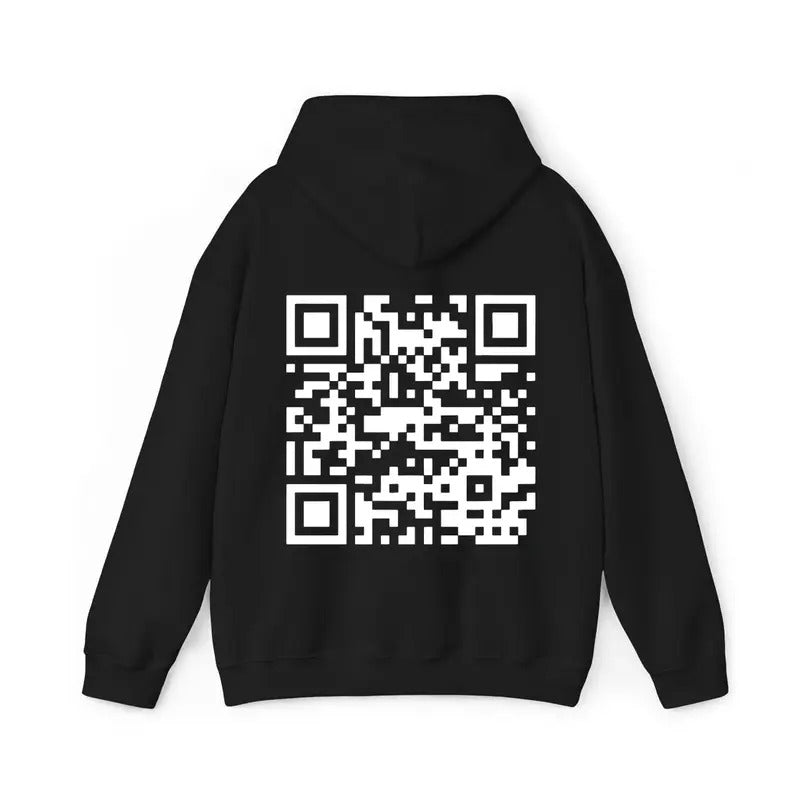 Funny FU QR Code Back Side Hoodie, QR Code Back Side Hoodie, Gifts, Gift For Her, Gift For Him, Classic Fabric Top...