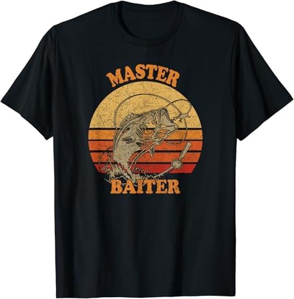 Funny Fishing Shirts, Master Baiter Vintage Bass Fishing Funny Camping T-Shirt Cotton Fashion Hoodie, Sweatshirt