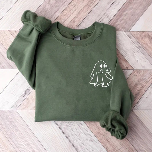 Funny Ghost Halloween Sweatshirt, Ghost Shirt, Halloween Sweatshirt, Spooky Ghost Sweater, Spooky Season, Fall Halloween Gift Shirt
