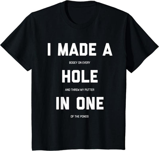 Funny Golf Shirts For Men Women, Hole In One Golf Gag Gifts T-Shirt Menswear Top Love Medium Underwear Tshirt