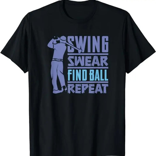 Funny Golf T-Shirt, Gift For Golfer, Swing Swear Find Golf Cart Golfer Costume T-Shirt Menswear Top Underwear