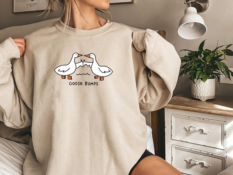 Funny Goose Bump Sweatshirt, Silly Goose Meme Trendy Shirt, Silly Goose University, Funny Goose Meme Crewneck, Goose...