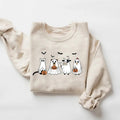 Funny Halloween Ghost Animal Sweatshirt, Ghost Cat, Ghost Cow Ghost Chicken Halloween Sweatshirt, Funny Halloween Gift...