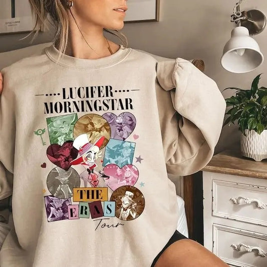 Funny Lucifer Morningstar Hazbin Hotel Characters The Eras Tour Style Sweatshirt