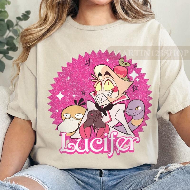 Funny Lucifer Morningstar Meme Hazbin Hotel T-Shirt, Take That Depression T-Shirt, Cute Cartoon Duck Lucifer Meme Shirt...