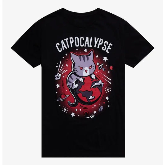 Funny Meme Shirt, Catpocalypse Gift Unisex T-Shirt Casual Fabric