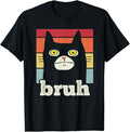Funny Meme Shirts For Men, Funny Meme saying Bruh with Cat Greetings T-Shirt Menswear Top Hoodie, Sweatshirt | PureTeeCo.com