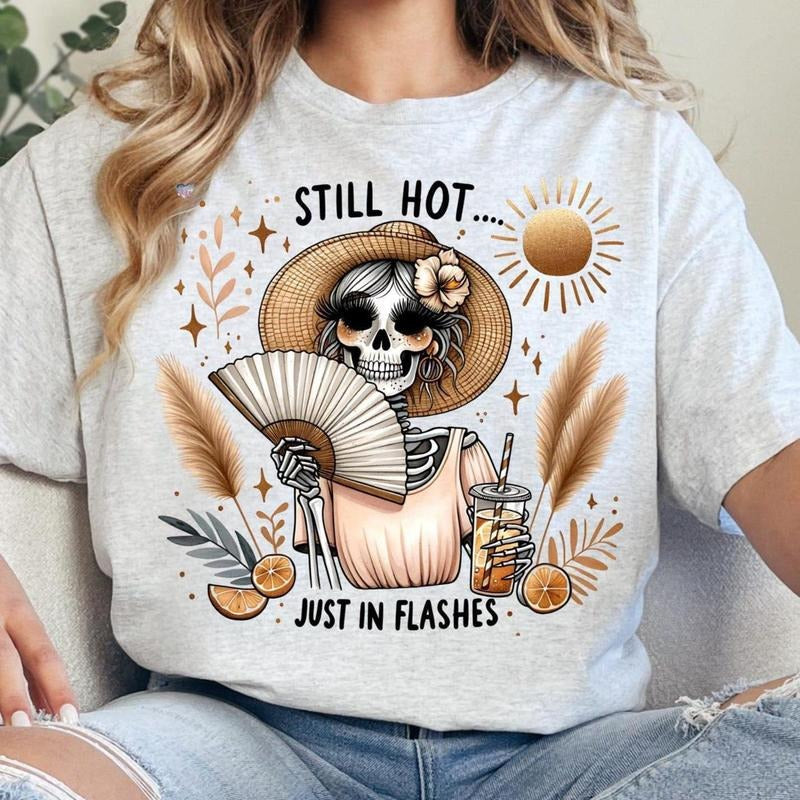 Funny Menopause Skeleton Shirt Where Them Fans At Clipart Hot Flash Humor Design for sassy Midlife mom Boho women...